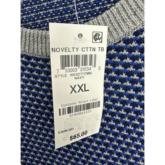 Club Room, Men's Elevated Tonal Texture Sweater Navy Size XXL MSRP $65 - Picture 4 of 8
